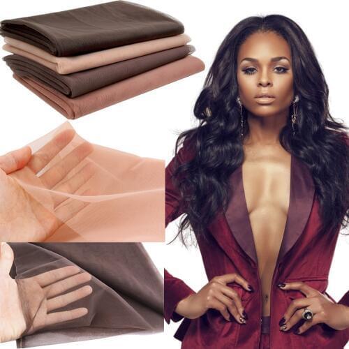 AliLeader Best Swiss Lace For Wig Making Hair Net Wig Making 1/4 Yard Swiss Lace Net Base Frontal Closure Transparent Nude