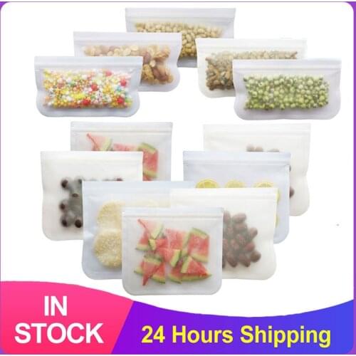 Frosted Translucent PVC Storage Bag Storage Food Bag PEVA Fruit And Vegetable Preservation Bag Sandwich Self-Sealing Food Bag