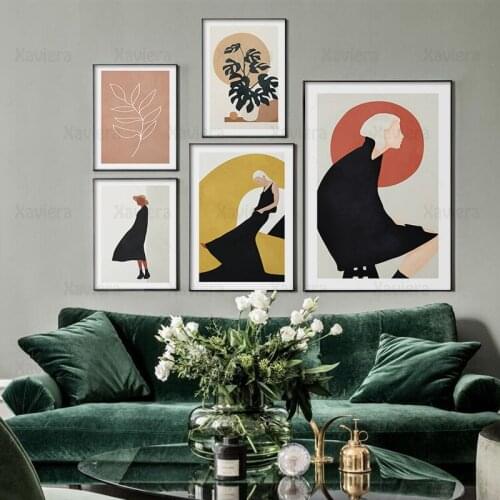 Japanese Style Abstract Girl Wall Art Poster Fashion Female Model Retro Minimalist Canvas Paintings Bedroom Decoration Pictures