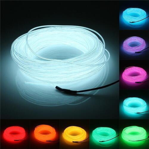 20M DC 12V Neon Light Sewing Edge EL Wire Led Dance Party Decor Car Lights Neon LED lamp Flexible Rope Tube LED Strip Dropship