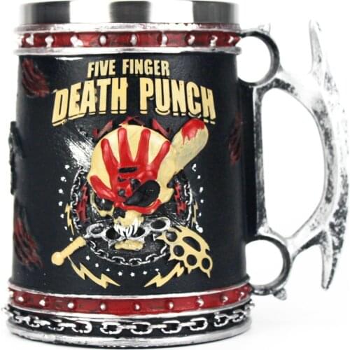 2021 New Five Finger Death Punch Tankard with stainless steel inner Beers mug for Home Bar Water cup 600ML