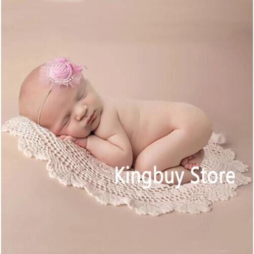 Newborn Photography Basket Props Round Crochet Baby Photography Prop For Photo Studio Shooting Basket Suffer floral Layer Piece