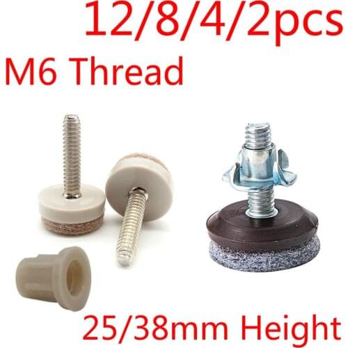 12/8/4/2pcs Furniture Legs Feet Iron White Transparent Table Cabinet Chair Desk M6 Thread