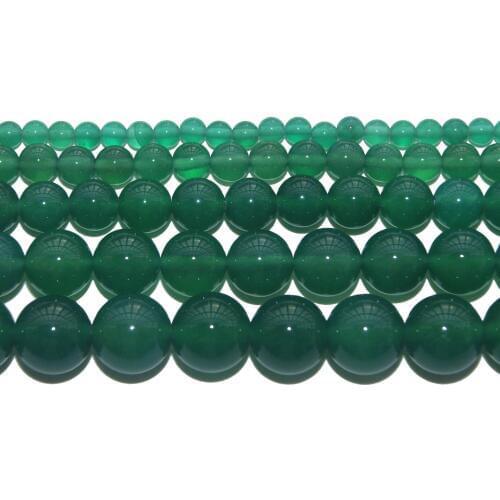 Wholesale Natural Stone Green Agates Round Beads 4 6 8 10 12 MM Pick Size For Jewelry Making DIY Bracelet Necklace Material