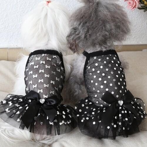 Puppy Dog New Sexy Black Mesh Lace Tutu Skirts Spring Summer Dogs Clothes Sling Dresses Outerwear Pet Dog Clothing Chihuahua