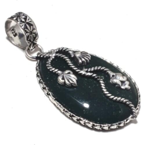 Genuine Bloodstone Pendant Silver Overlay over Copper , Hand made Women Jewelry gift, P8577