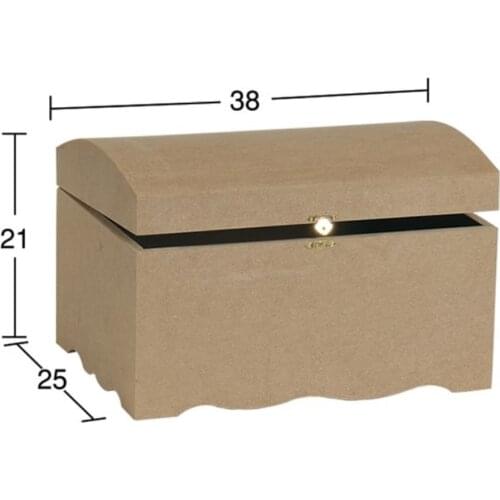 SA411 Large Bombe Crate, Unpainted Mdf Raw Wood Box