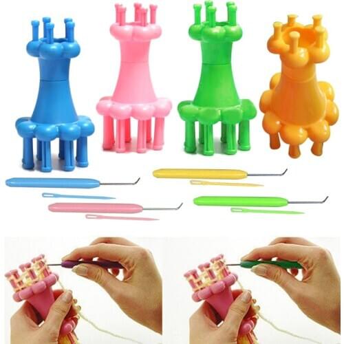 Spool Crochet Loom Mini Knitter Knitting Yarn Wool Rope Needle DIY Hook Scarves Straps Making Tube Craft Tools AUG889