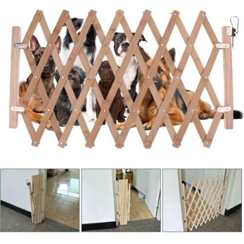Folding Pet Barrier Fence Cat Dog Gate Bamboo Pet Fence Retractable Cat Dog Puppy Sliding Door Safety Gate Pet Isolation Fence