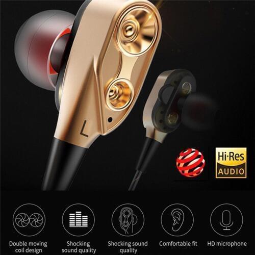 EOR V3S Stereo Headset Double Unit Drive In Ear Earphone Bass Subwoofer Headset For Iphone Samsung Xiaomi Huawei Sports Headset