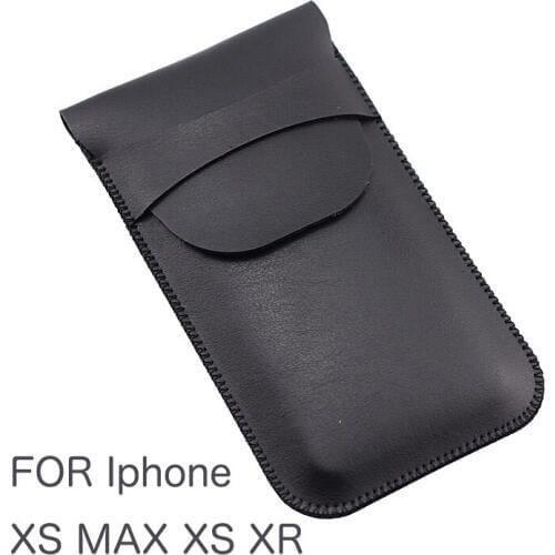Multi-more phone Universal holster Lidded Straight leather case retro simple style pouch for Iphone XS MAX pouch XS XR