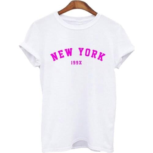 2021 New Summer Lady T shirt Multicolor New York letters print tee shirt female 90s Girls Harajuku Tshirt O-neck short sleeve t