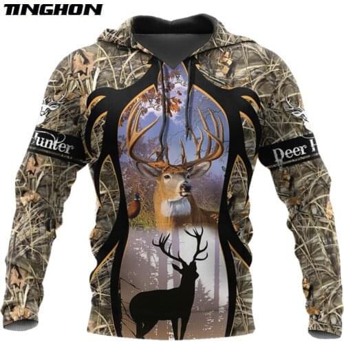 XS-7XL New Fashion Hoodie Deer Hunting 3D Printed Hooded Sweatshirts Unisex Casual streetwear Hoody Wholesale and retail
