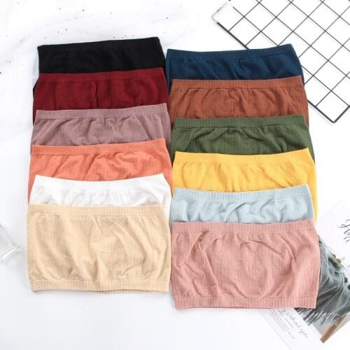 Womens Tube Top Vertical Stripes Large Strapless Bra Without Straps Seamless Underwear Anti-exhaust In-band Bandeau Bra