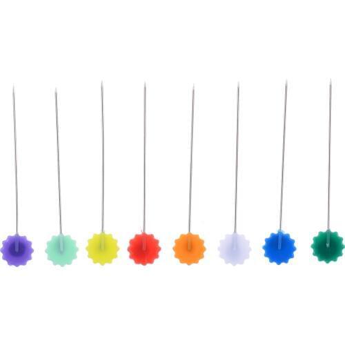 100Pcs Patchwork Pins Craft Flower Button Head Pins For DIY Quilting Tool Sewing Accessories Embroidery Pins Pincushion