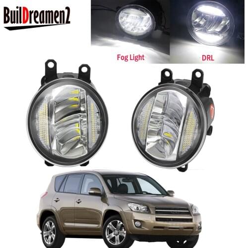 2in1 Car Front Bumper Fog Light Assembly LED Daytime Running Lamp DRL 30W 8000LM 12V For Toyota RAV4 RAV 4 2006-2012 2016-2018