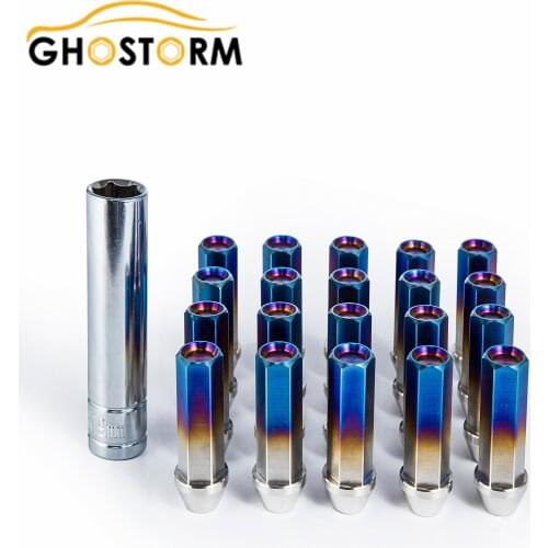 20PCS Racing Wheel Lug Nuts Screw 45mm M12×1.5 M12×1.25 M14x1.5 Stainless Steel Universal Jdm Aftermarket Nut Screw