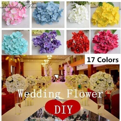 25pcs/lot luxury artificial Hydrangea silk flower Amazing colorful decorative flower for wedding party Birthday decoration