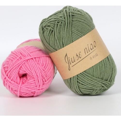 5 Pieces 50g Yarn 4 Strands Milk Cotton Handmade DIY Knitting Yarn Cotton Wool Doll Baby Line Wool Yarn Colorful Yarn