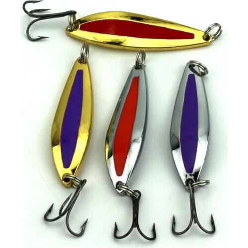 Big Sale 8pcs New Silver Gold Fishing Lure Hard Metal Sequin Bait Fishing Tackle Spoon Lure 4 Colors 5.5cm 11.6g