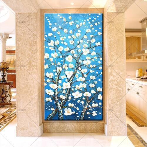 New Arrival Abstract Hand Painted Flower Oil Paintings On Canvas Modern Bed Room Living Room Flower Wall Art Pictures Home Decor