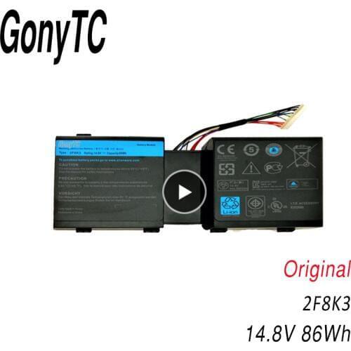GONYTC 2F8K3 Laptop Battery for DELL Alienware 17 18 M17X R5 M18X R1 2F8K3 0KJ2PX KJ2PX G33TT 14.8V 86WH