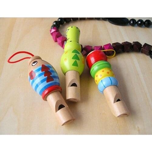 Free Shipping cute mini wooden animal whistle children funny toy 3pcs per lot
