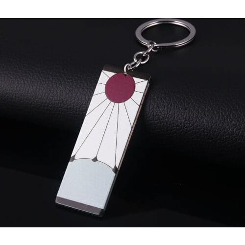 Anime Acrylic Keychains Demon Slayer Kimetsu no Yaiba Blade of Ghost Light Pendant Key Chain High Quality Props Cosplay Jewelry