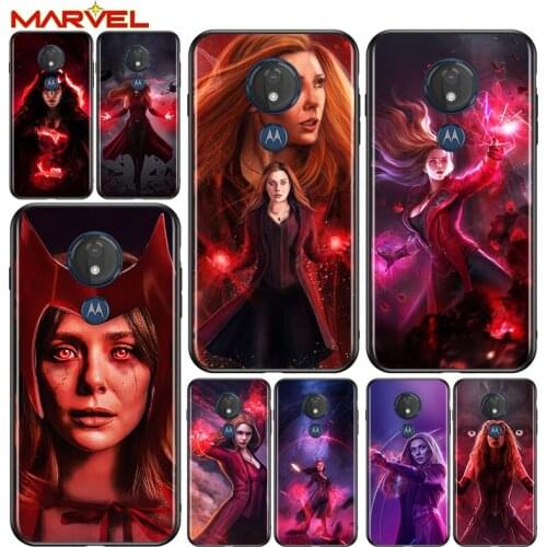 Scarlet Witch Marvel for Motorola G9 G8 G E7 E6 One Play Marco Hyper Fusion Stylus Power Edge Plus Black Phone Case