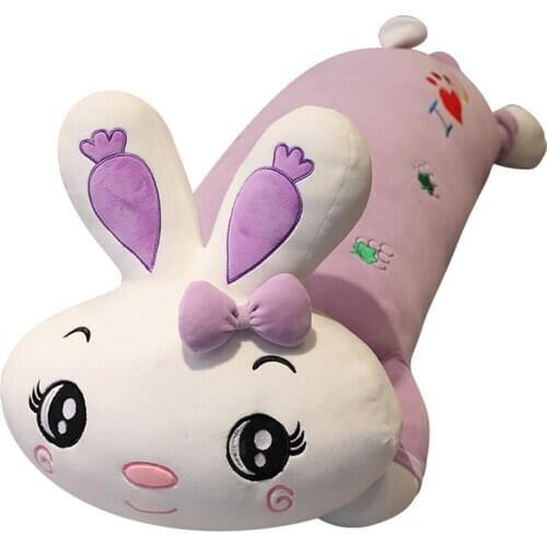 Kawaii cartoon rabbit plush toy giant soft bunny doll sleeping pillow for girl birthday gift deco 51inch 130cm DY50827