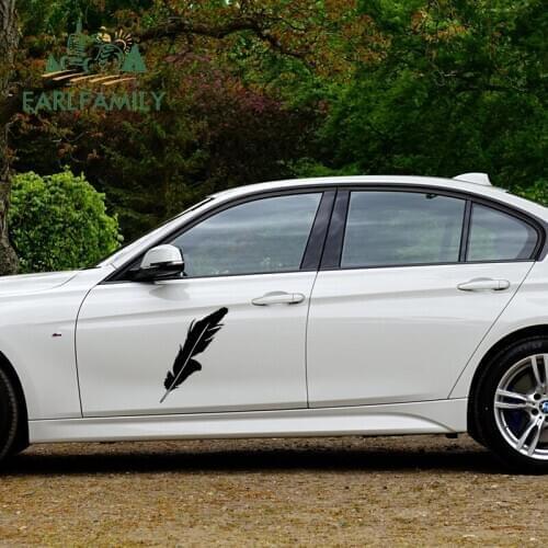 EARLFAMILY 58cm x 17.1cm FEATHER Vinyl Decal Car Door Home Wall Bumper JDM Native Indian Symbol Big Car Sticker