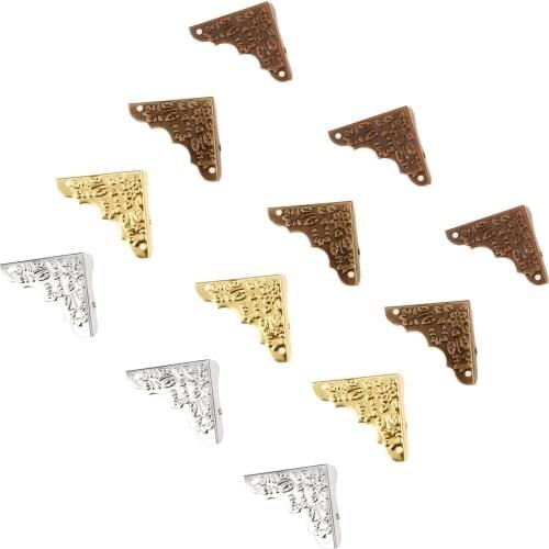 12 Pcs 37mm Zinc Alloy Jewelry Wood Box Photo Picture Frame Corner Decorative Protector Guard Corner Brackets Furniture Hardware