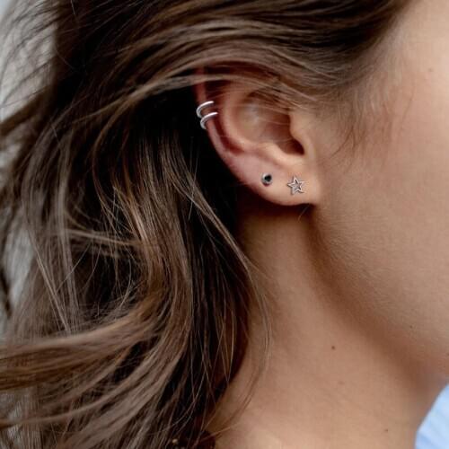 GorGor Stud Earrings Women 925 Sterling Pattern Star Hollow Out Simplicity Exquisite Anniversary Fashion Jewelry 60201114020