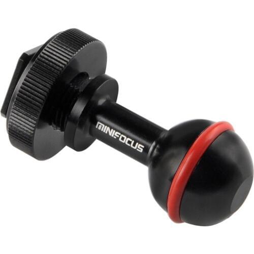 Diving Cold Shoe 1 Inch Ball Mount Head Base Adapter Connector For Underwater Camera Waterproof Housings Case Video/Flash/Strobe