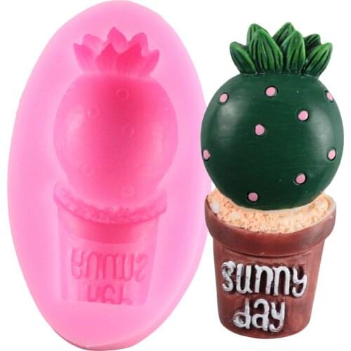 Cactus Silicone Cupcake Topper Fondant Molds Birthday Party Cake Decorating Tools Chocolate Gumpaste Mould Candy Clay Moulds