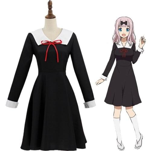 Cos School Kaguya-Sama: Love Is War Shinomiya Kaguya Cosplay Dress Fujiwara Chika Costumes Girls School Uniform Long Skirt