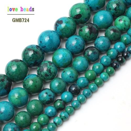 Wholesale Chrysocolla stone Round Loose Spacer Beads For Jewelry Making 15.5inches 4.6.8.10.12. 14mm Pick Size-F00089
