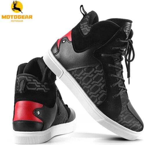 Riding Tribe Motorcycle Boots Men Casual Shoes Microfiber Leather Moto Biker Riding Boots Summer Breathable Motorbike Shoes