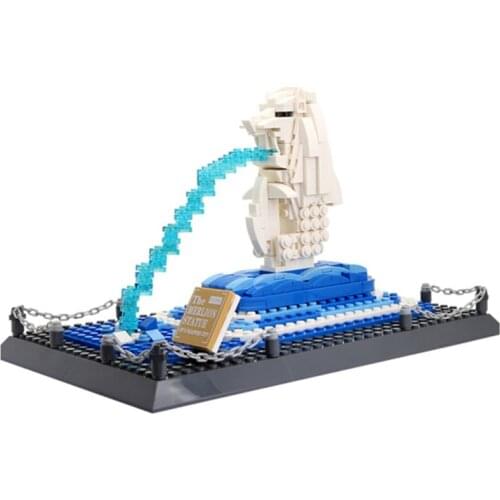 2021 NEW World Famous Architecture Singapore Merlion Park Building Blocks Sets Bricks Classic Skyline Model Toys For Kids Gift