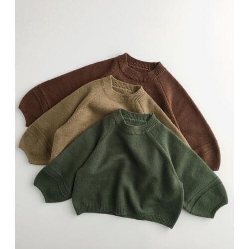 2021 New Arrival Girls Boys Knitted Sweaters Autumn Full Sleeve Fashion Kids Pullover Sweater 1-7 Years XY808