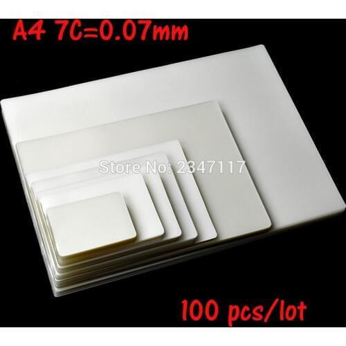 Plastic Film Laminator Film Photo Film A4 Laminating Paper 100pc 7c/70mic Paper PET Material