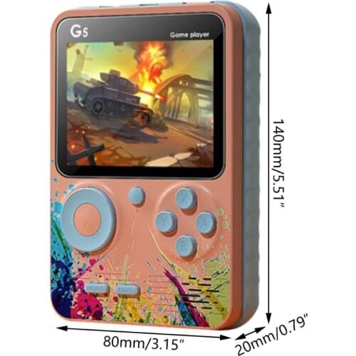 G5 Handheld Retro Game Console Portable Gaming Console, 3.0 inch Built-in 500 Games 1000mAh Rechargeable Battery for Kids
