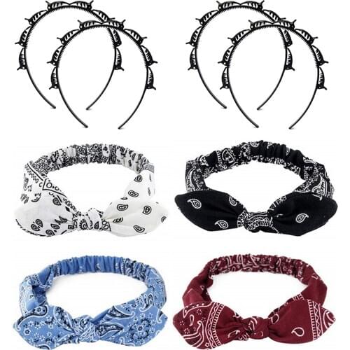 10PCS Double Bangs Hairstyle Hairpin Resin Twist Plait Hairband Headband Hair Hoop Band with Clips for girls Gift Black+Brown