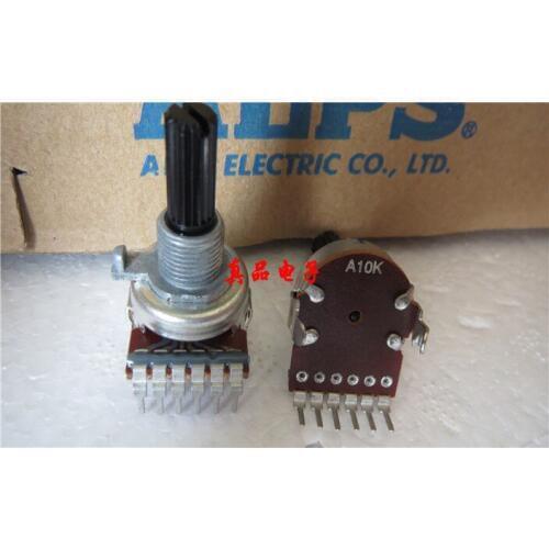 [VK] A103KX2 imported Taiwan ALPHA vertical A10K double potentiometer handle length 20MM 6 foot new switch