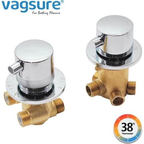 2/3/4/5 Output Brass Thermostatic Shower Faucet Split Type Thermostatic Control Valve For Shower Steam Room Shower Colum Panel