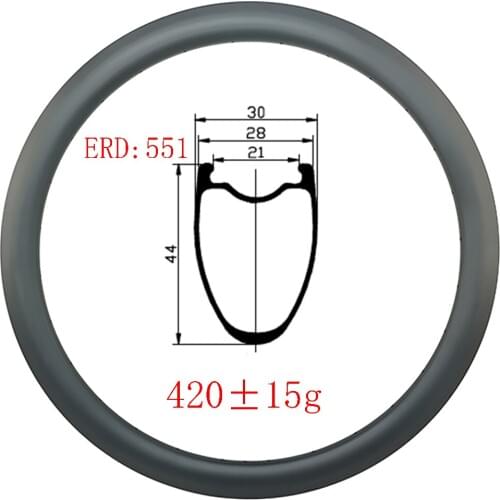 Light 420g 700C 44mmx28mm Hook tubeless disc carbon rims gravel 28mm width UD 3k 12k matte glossy 20H 24H 28H road bike wheels