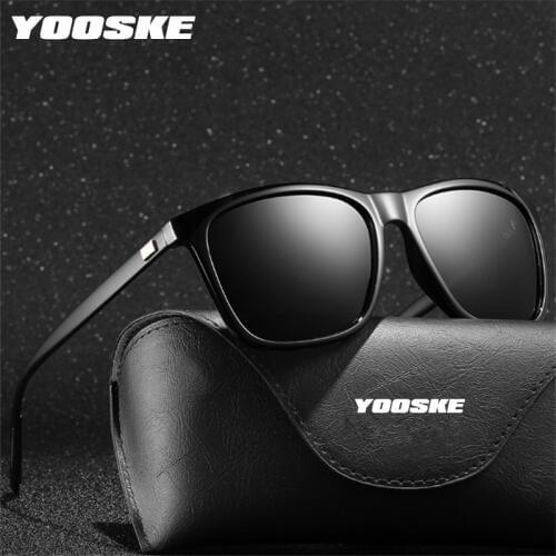 YOOSKE Brand Aluminum Polarized Sunglasses Men Women Driving Eyewear Travel Sun Glasses Classic Vintage Goggles UV400 with box