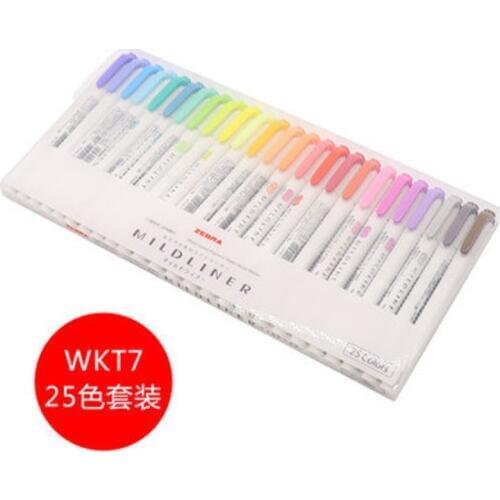 ZEBRA Mildliner Series WKT7 Double head Highlighter Marker 25pcs loose