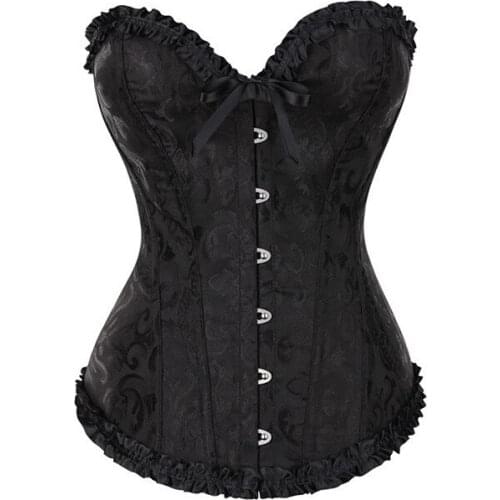 Women Corset Sexy Lace Plus Size Floral Women Lace Up Bustier Corset Lingerie Tops Brocade Victorian Fashion Sexy Gothic Corset