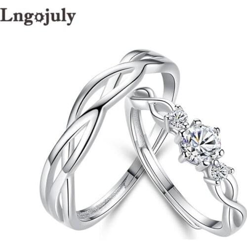 Hot Sale Couple Ring %100 Pure 925 Sterling Silver Ring For Lovers Wedding Engagement Party Silver 925 Fine Jewelry Gifts